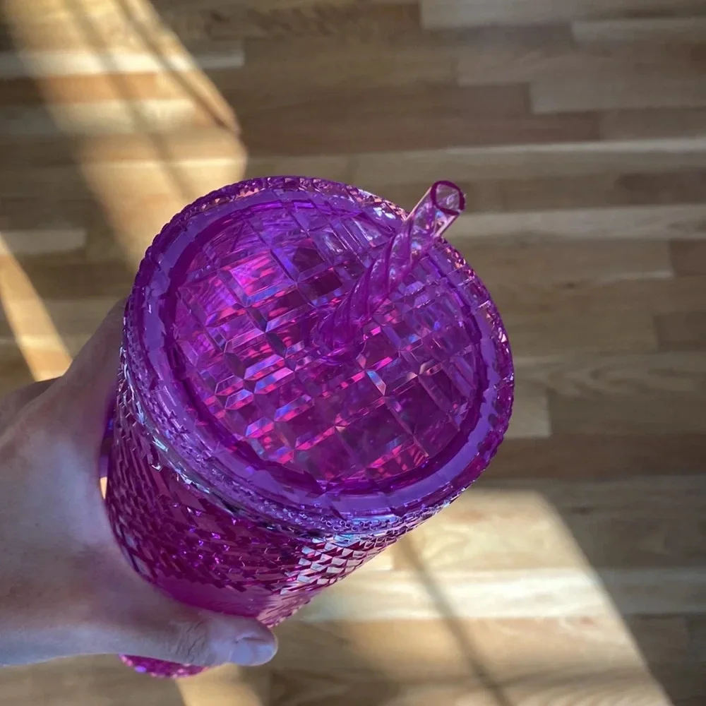 New Starbucks 2023 Valentine’s Pink Taffy Iridescent Jewel Venti Cup 24oz